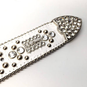 b.b. Simon White Magic Crystal Belt - Dudes Boutique