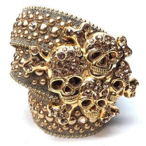 b.b. Simon Suede Skull Crystal Belt - Dudes Boutique
