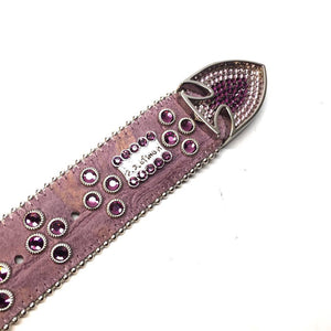 b.b. Simon Leather Cross Pattée Crystal Belt - Dudes Boutique