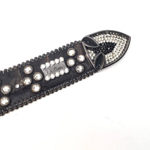 b.b. Simon Leather Cross Pattée Crystal Belt - Dudes Boutique