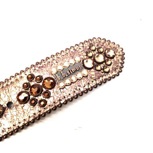 b.b. Simon Bronze Block Crystal Belt - Dudes Boutique