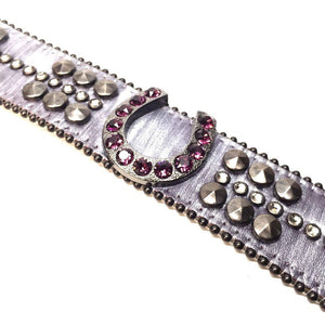 b.b. Simon Purple Horseshoe Crystal Belt - Dudes Boutique