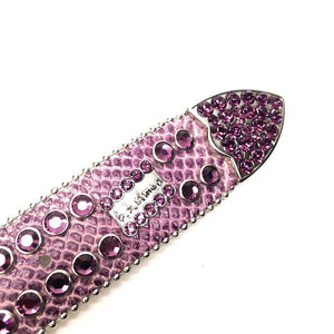 b.b. Simon Purple Python Crystal Belt - Dudes Boutique