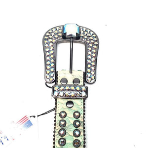 b.b. Simon Lime Python Crystal Belt - Dudes Boutique