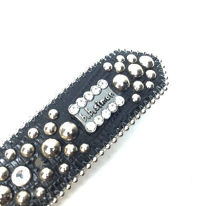 b.b. Simon Black Lizard Crystal Belt - Dudes Boutique