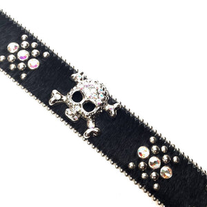 b.b. Simon Negro Pony Skull Crystal Belt - Dudes Boutique