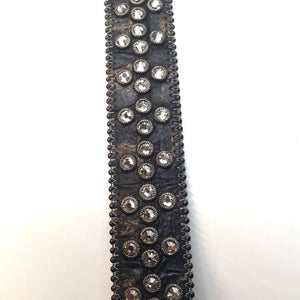 b.b. Simon Leather Cross Pattée Crystal Belt - Dudes Boutique