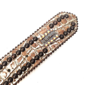 b.b. Simon Caramel Skull Crystal Belt - Dudes Boutique