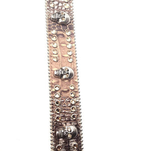 b.b. Simon Bronze Skull Crystal Belt - Dudes Boutique