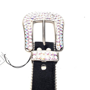 b.b. Simon Negro Pony Skull Crystal Belt - Dudes Boutique