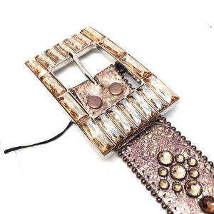 b.b. Simon Bronze Block Crystal Belt - Dudes Boutique