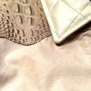 G-Gator Cream Pony Hair/Alligator Blouson Jacket - Dudes Boutique