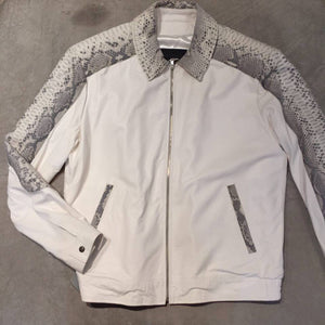G-Gator White Python/Lambskin Blouson Jacket - Dudes Boutique