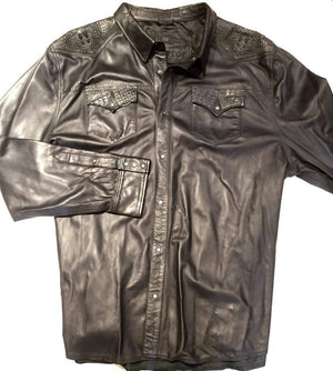G-Gator - Alligator/Lambskin Button-Up Shirt - Dudes Boutique
