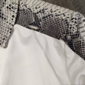G-Gator White Python/Lambskin Blouson Jacket - Dudes Boutique