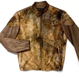 G-Gator Natural Pony Hair/Lambskin Racer Jacket - Dudes Boutique
