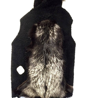 Jakewood Shearling Silver Fox Tail Vest - Dudes Boutique