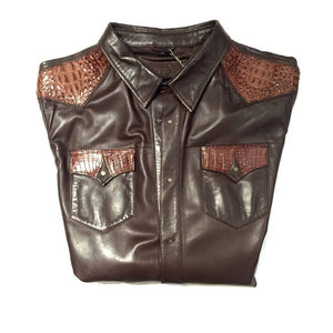 G-Gator - Alligator/Lambskin Button-Up Shirt - Dudes Boutique