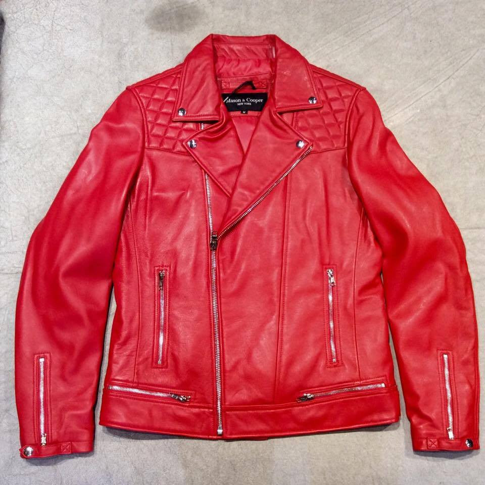 Mason & Cooper Red Astor Biker Jacket - Dudes Boutique