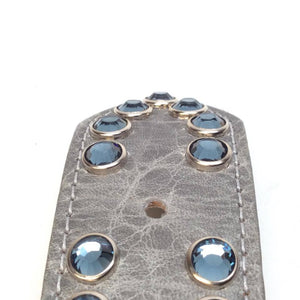 b.b. Simon Blue Topaz Fleur-De-Lis Crystal Belt - Dudes Boutique