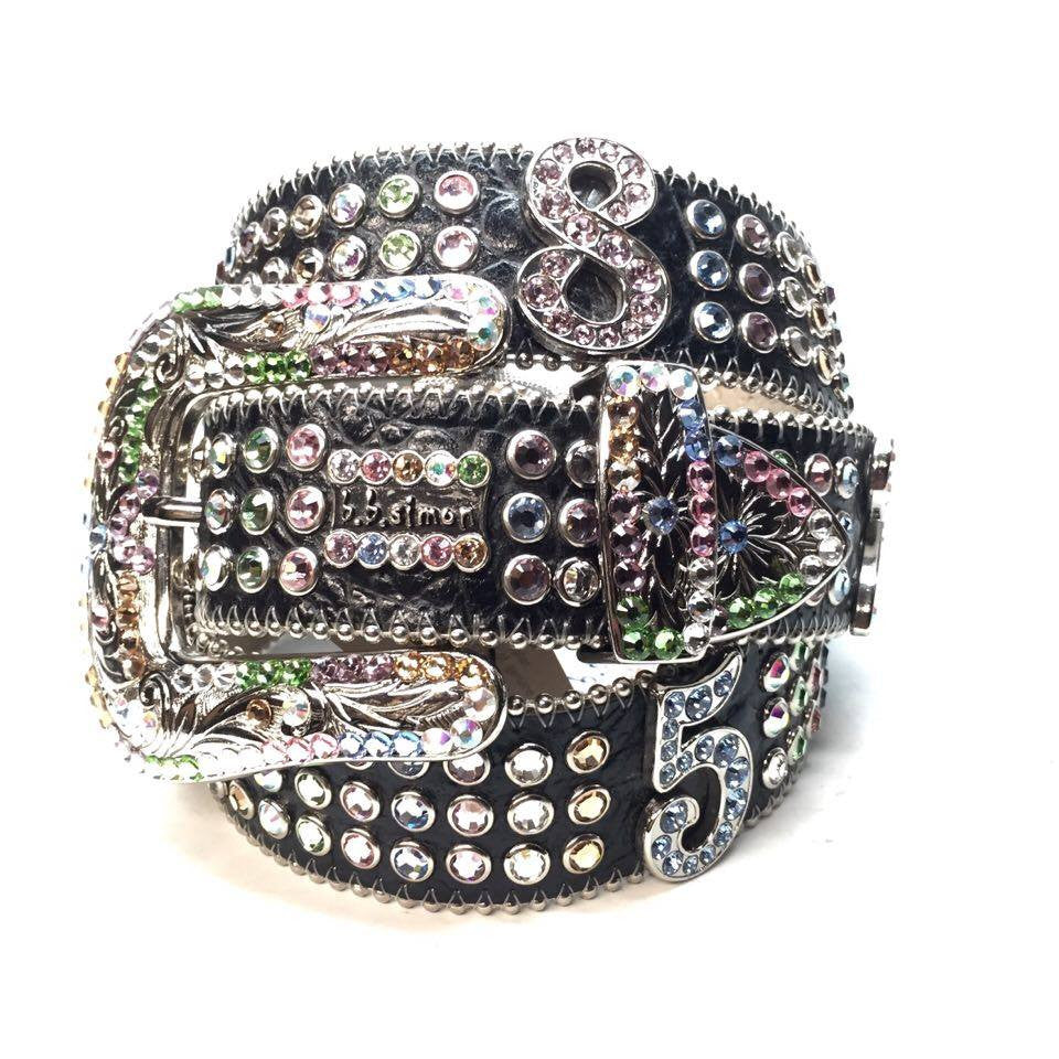 b.b. Simon Fully Loaded 'Numbers' Swarovski Crystal Belt - Dudes Boutique