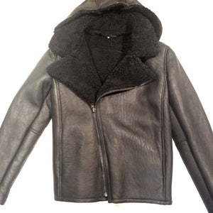 Jakewood Black Shearling Biker Style Jacket - Dudes Boutique
