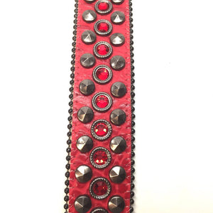 b.b. Simon Red Honeycomb Crystal Belt - Dudes Boutique