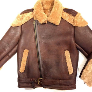 Jakewood Cocoa Biker Style Shearling Jacket - Dudes Boutique