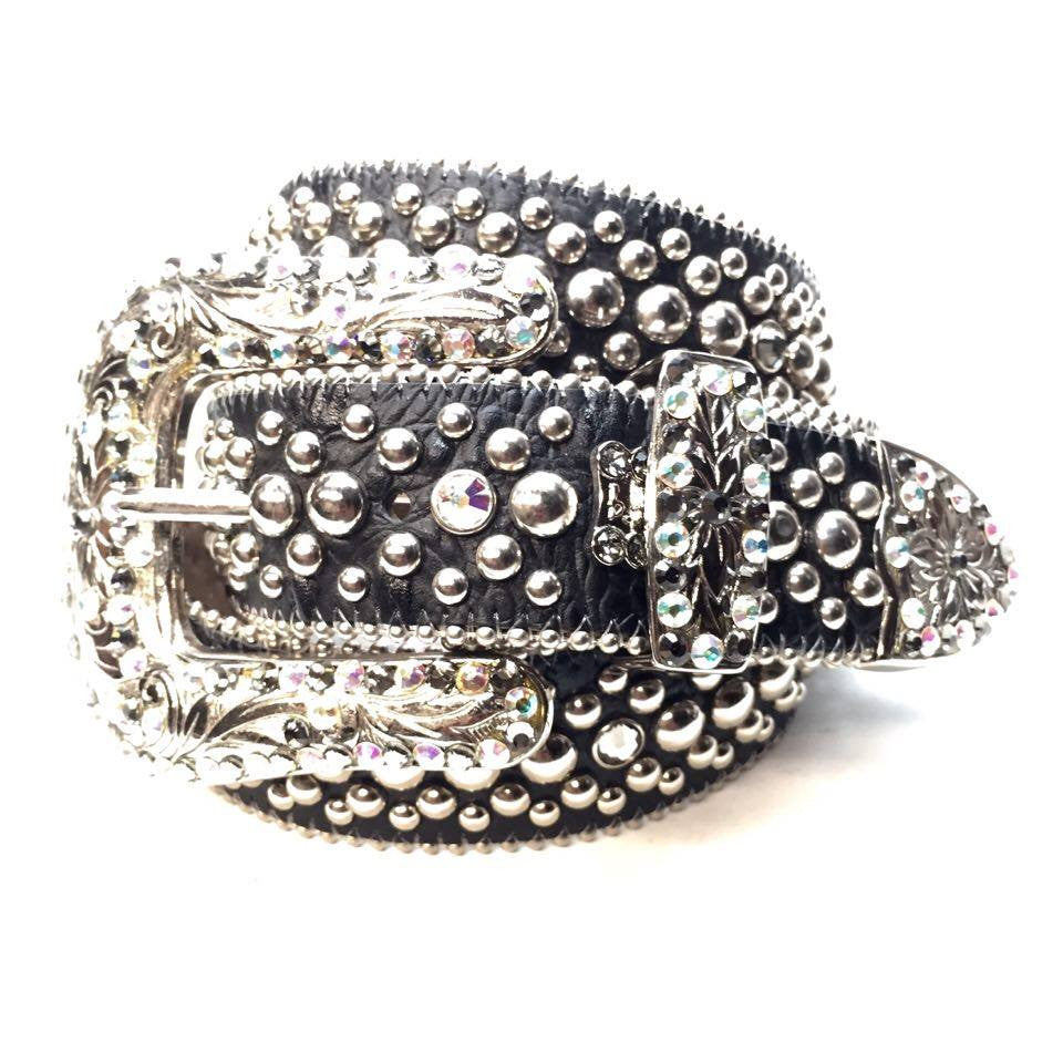 b.b. Simon Iridescent Crystal Belt - Dudes Boutique