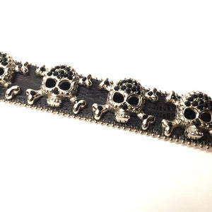b.b. Simon Lizard Skull Crystal Belt - Dudes Boutique