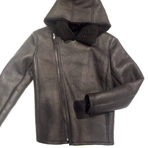 Jakewood Black Shearling Biker Style Jacket - Dudes Boutique