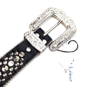 b.b. Simon Pony Fleur-De-Lis Crystal Belt - Dudes Boutique
