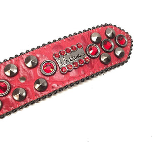 b.b. Simon Red Honeycomb Crystal Belt - Dudes Boutique