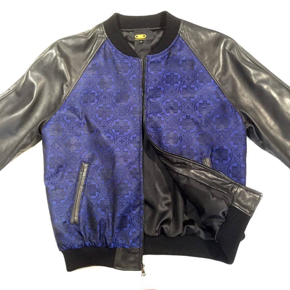 G-Gator Navy 'Hierarchy' Lambskin Bomber Jacket - Dudes Boutique
