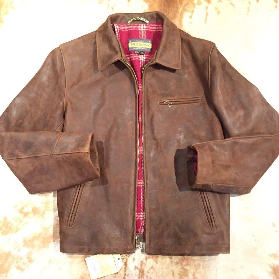 Schott NYC P673 Tobacco 'Perfecto' Strong Cowhide Jacket - Dudes Boutique