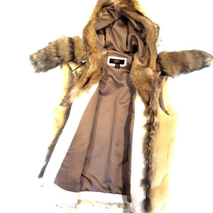 Jakewood Men's Natural Fox Tail Shearling Vest - Dudes Boutique