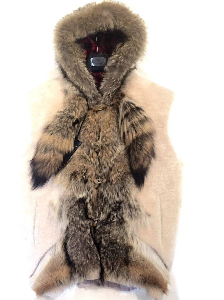 Jakewood Men's Plush Fox Tail Shearling Vest - Dudes Boutique