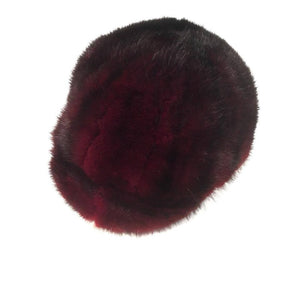 Burgundy Mink Fur Riding Hat - Dudes Boutique