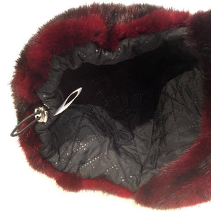 Burgundy Mink Fur Riding Hat - Dudes Boutique
