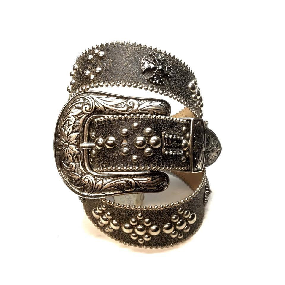 b.b. Simon "Black Faded" Crystal Belt - Dudes Boutique