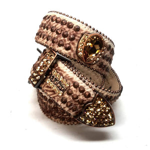 b.b. Simon "Alien Studded" Pony Hair Crystal Belt - Dudes Boutique