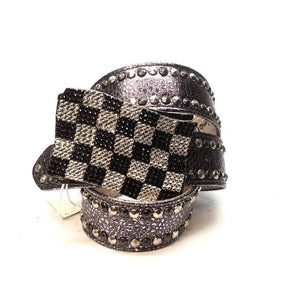 b.b. Simon "Raceway Flag" Crystal Belt - Dudes Boutique