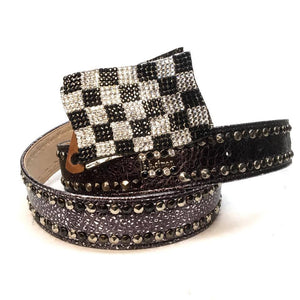 b.b. Simon "Raceway Flag" Crystal Belt - Dudes Boutique