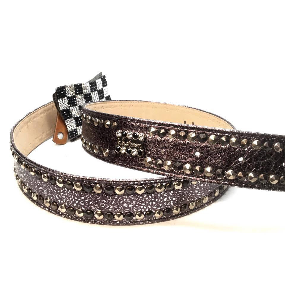 b.b. Simon "Raceway Flag" Crystal Belt - Dudes Boutique