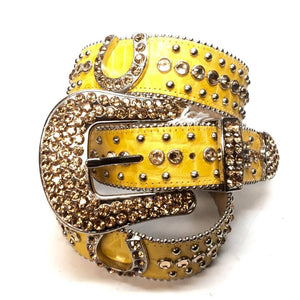 b.b. Simon "Yellow Horseshoe" Crystal Belt - Dudes Boutique