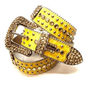 b.b. Simon "Yellow Horseshoe" Crystal Belt - Dudes Boutique