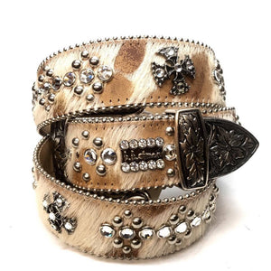 b.b. Simon "Natural Nature" Pony Hair Crystal Belt - Dudes Boutique