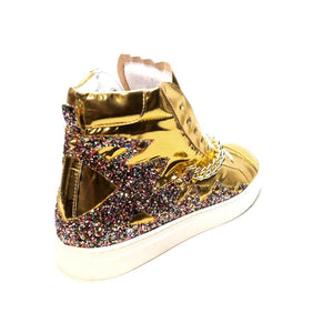 Mauri 6133 Nappa Gold 14k Studded High-top Sneakers - Dudes Boutique