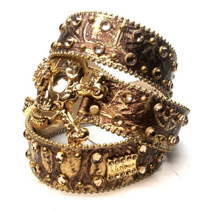 b.b. Simon "Majestic Gold Skull" Crystal Belt - Dudes Boutique