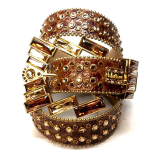 b.b. Simon "Caramel" Crystal Belt - Dudes Boutique